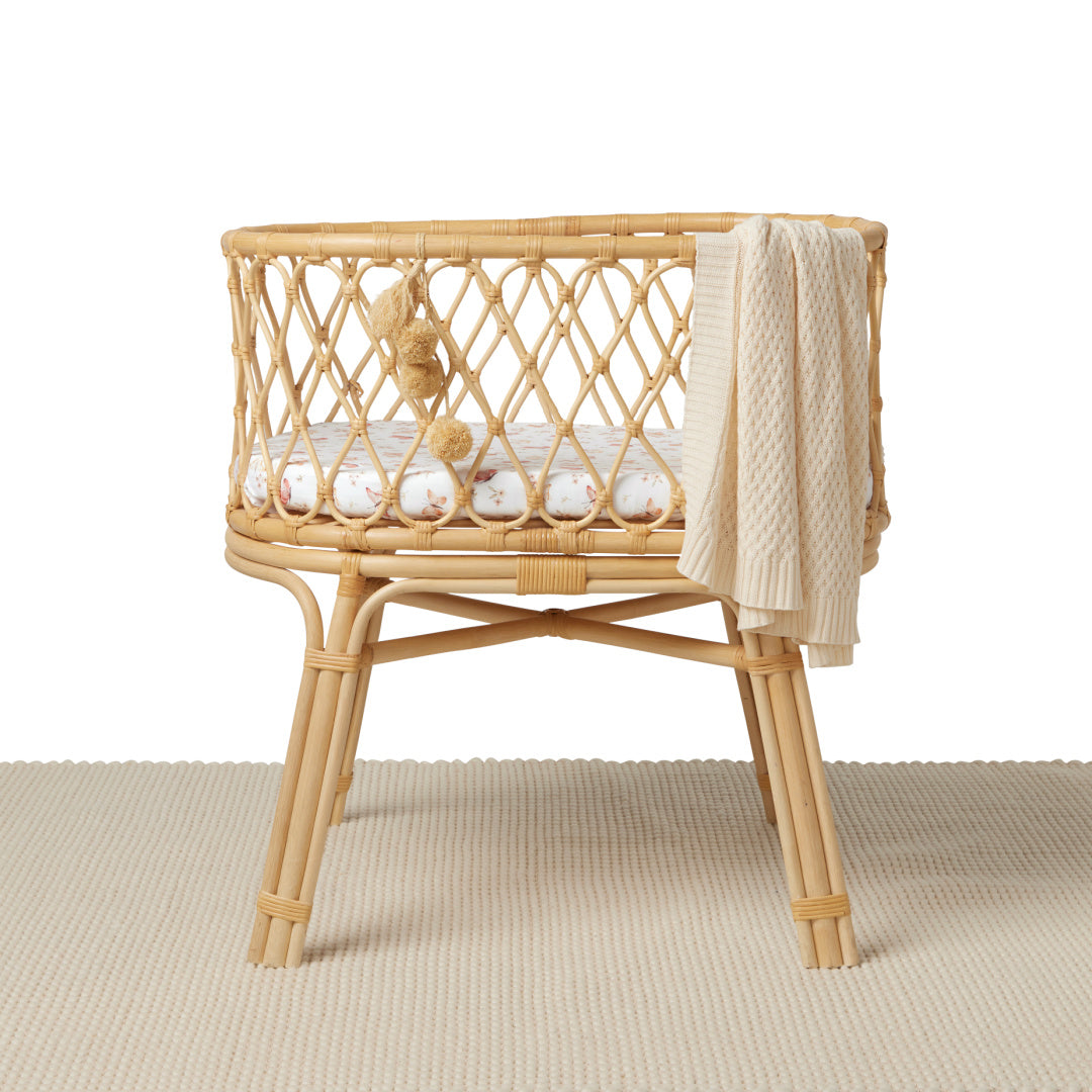 SNUGGLE HUNNY ORGANIC FITTED BASSINET SHEET / CHANGE PAD COVER - BUTTERFLY