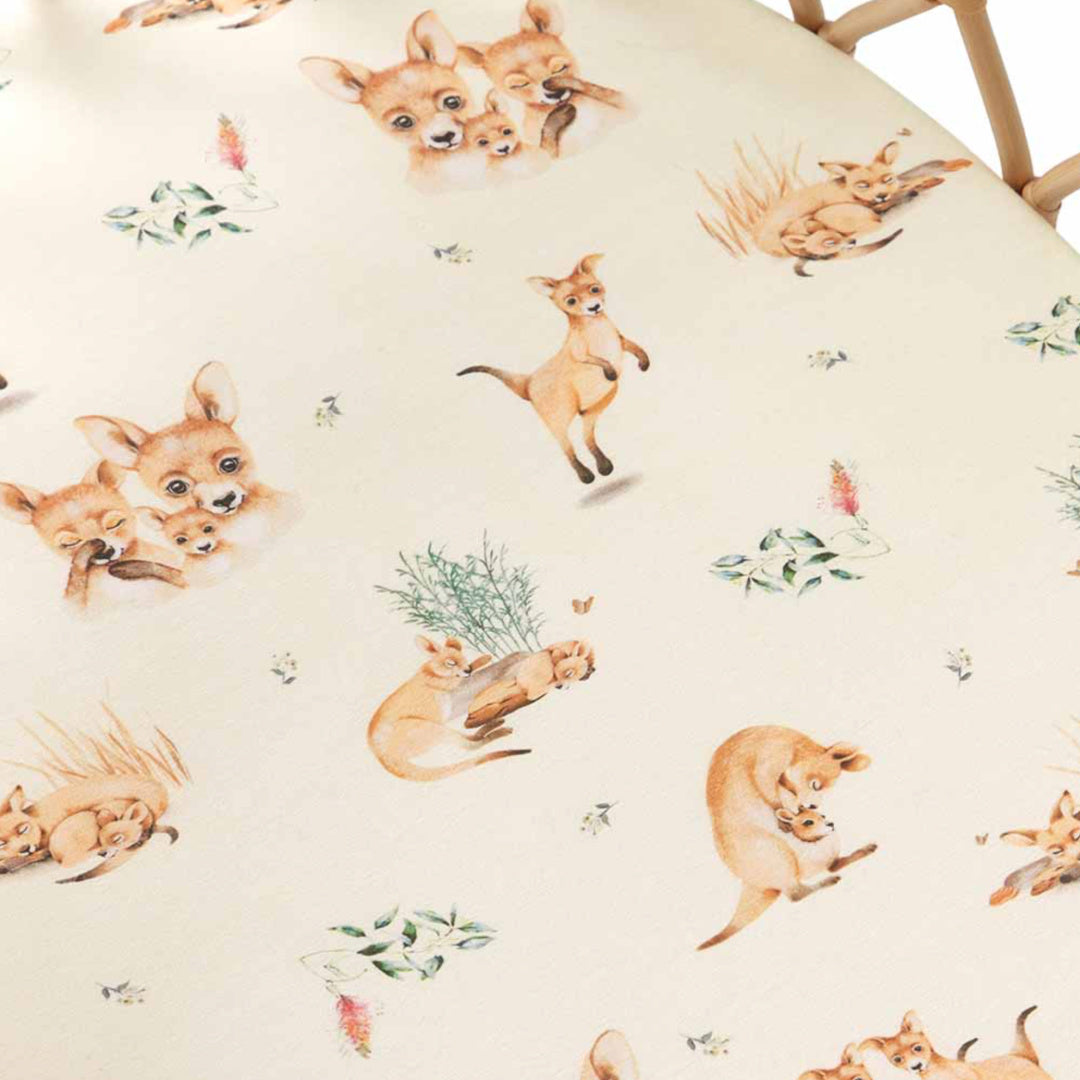 SNUGGLE HUNNY ORGANIC FITTED BASSINET SHEET / CHANGE PAD COVER - KANGA
