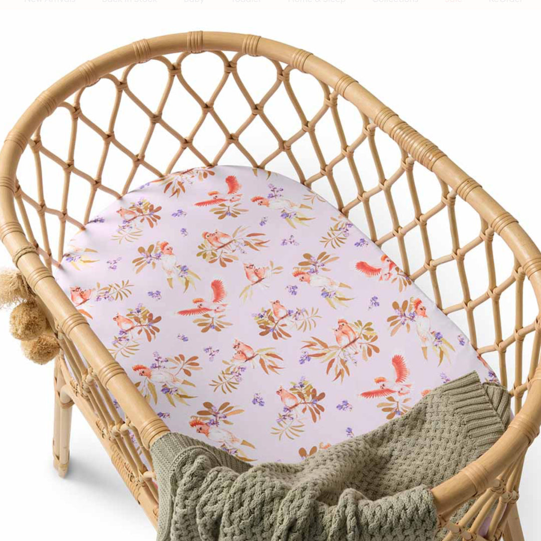 SNUGGLE HUNNY ORGANIC FITTED BASSINET SHEET / CHANGE PAD COVER - MAJOR MITCHELL