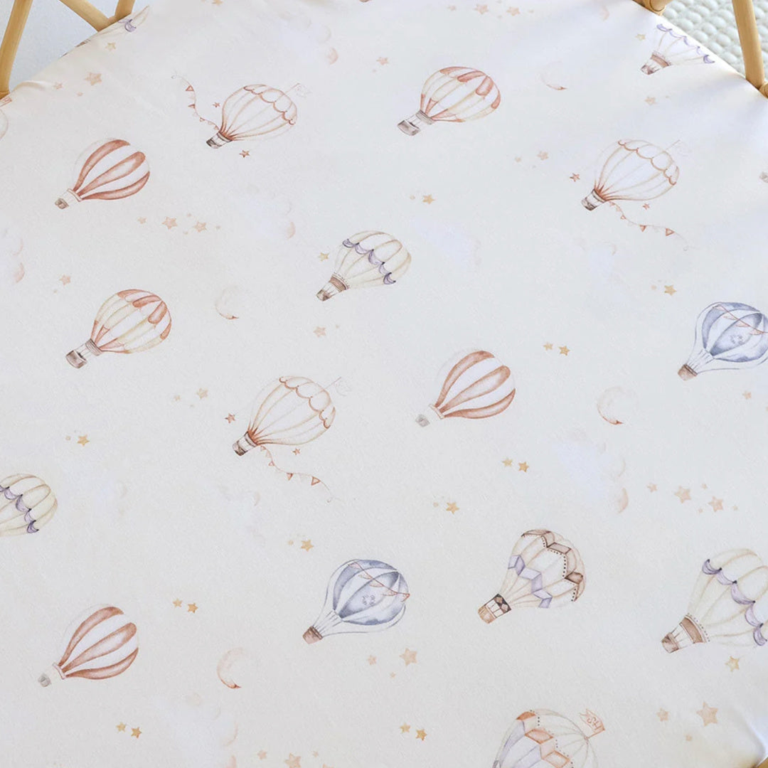 SNUGGLE HUNNY ORGANIC FITTED BASSINET SHEET / CHANGE PAD COVER -  UP &amp; AWAY