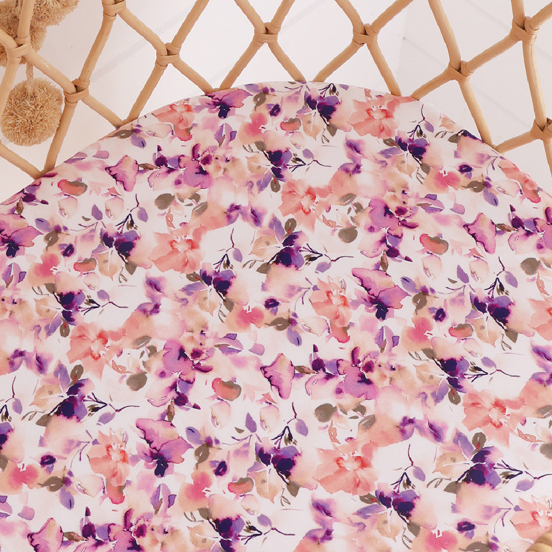 SNUGGLE HUNNY ORGANIC FITTED BASSINET SHEET / CHANGE PAD COVER - BLUSHING BEAUTY