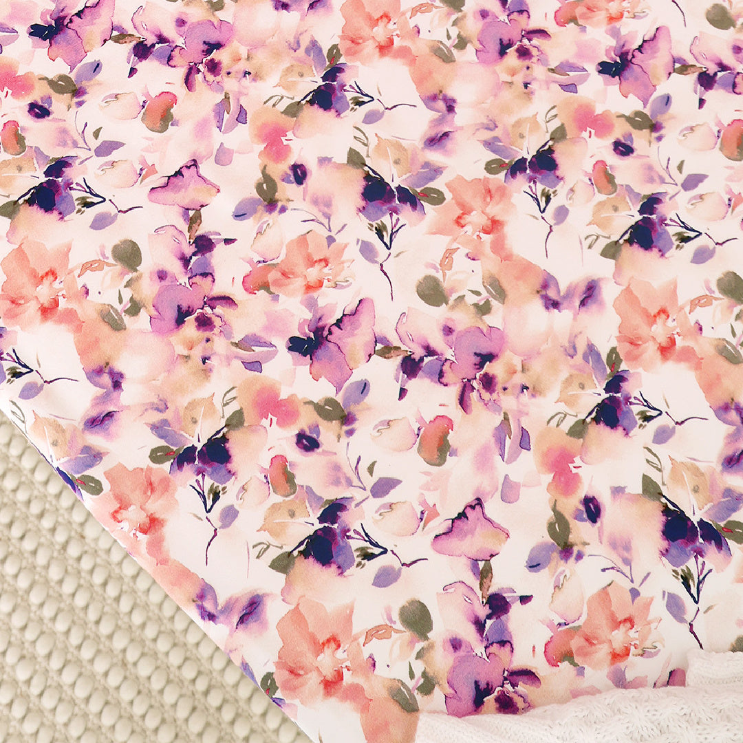 SNUGGLE HUNNY ORGANIC FITTED COT SHEET - BLUSHING BEAUTY