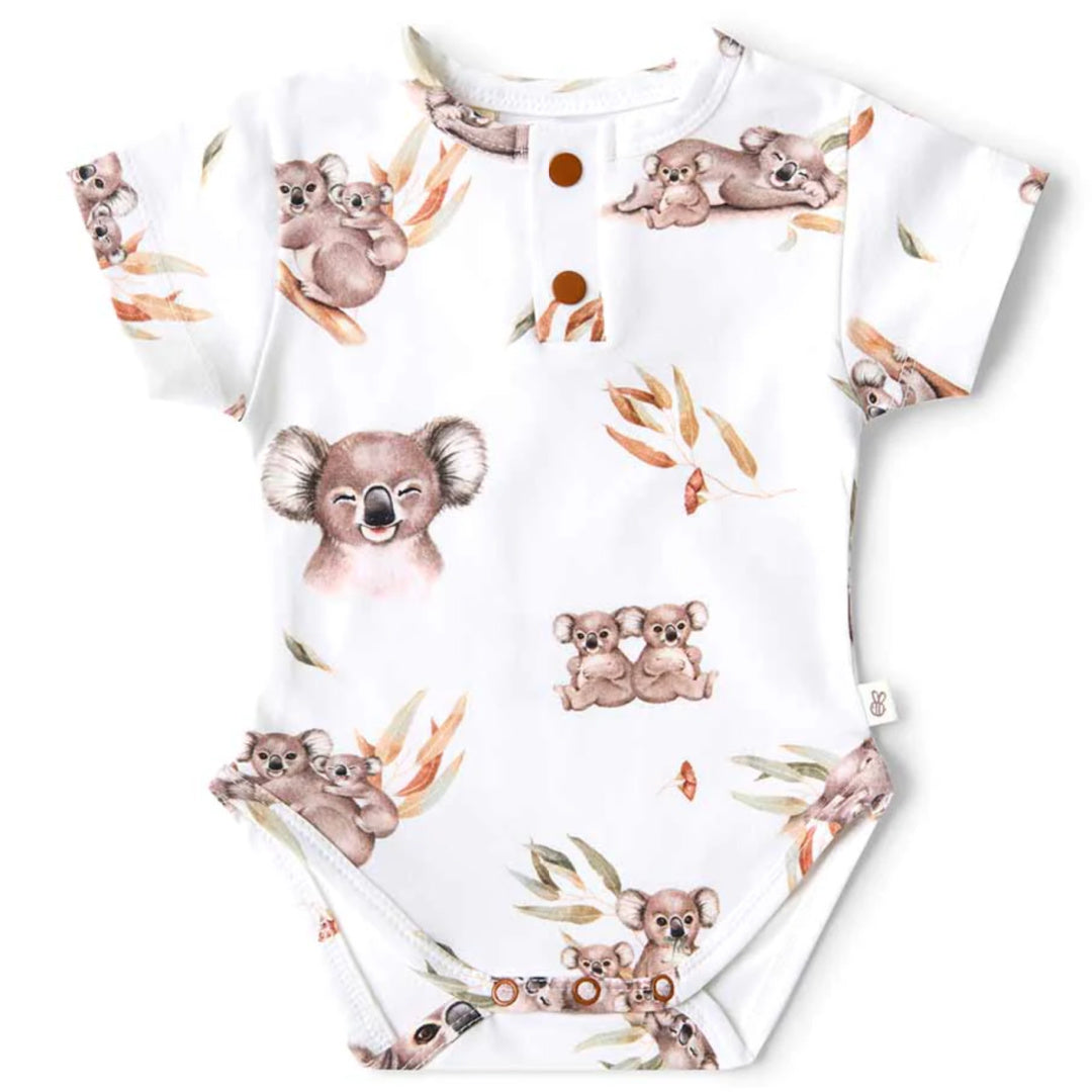 SNUGGLE HUNNY ORGANIC SHORT SLEEVE BODYSUIT - KOALA