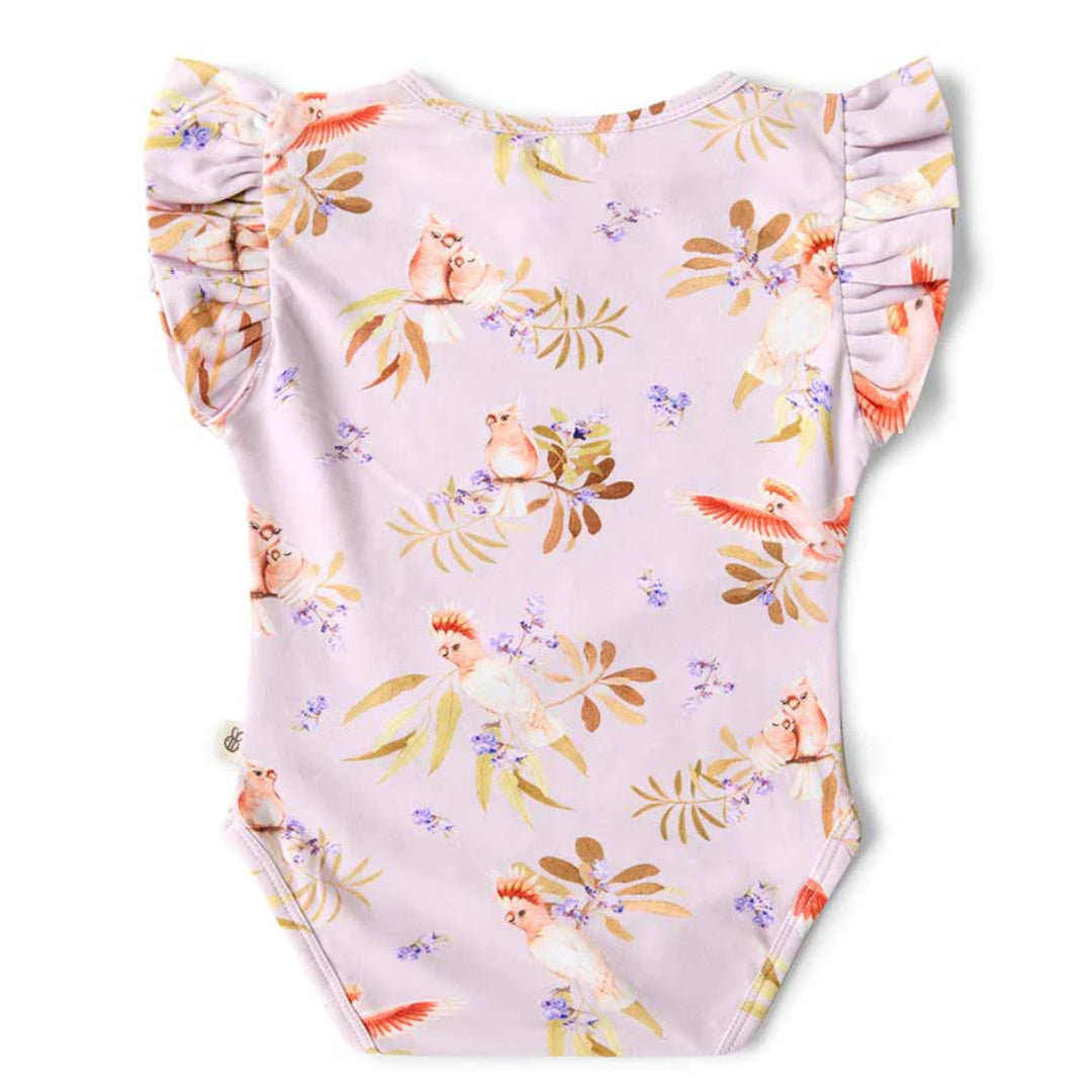 SNUGGLE HUNNY ORGANIC SHORT SLEEVE BODYSUIT WITH FRILL- MAJOR MITCHELL