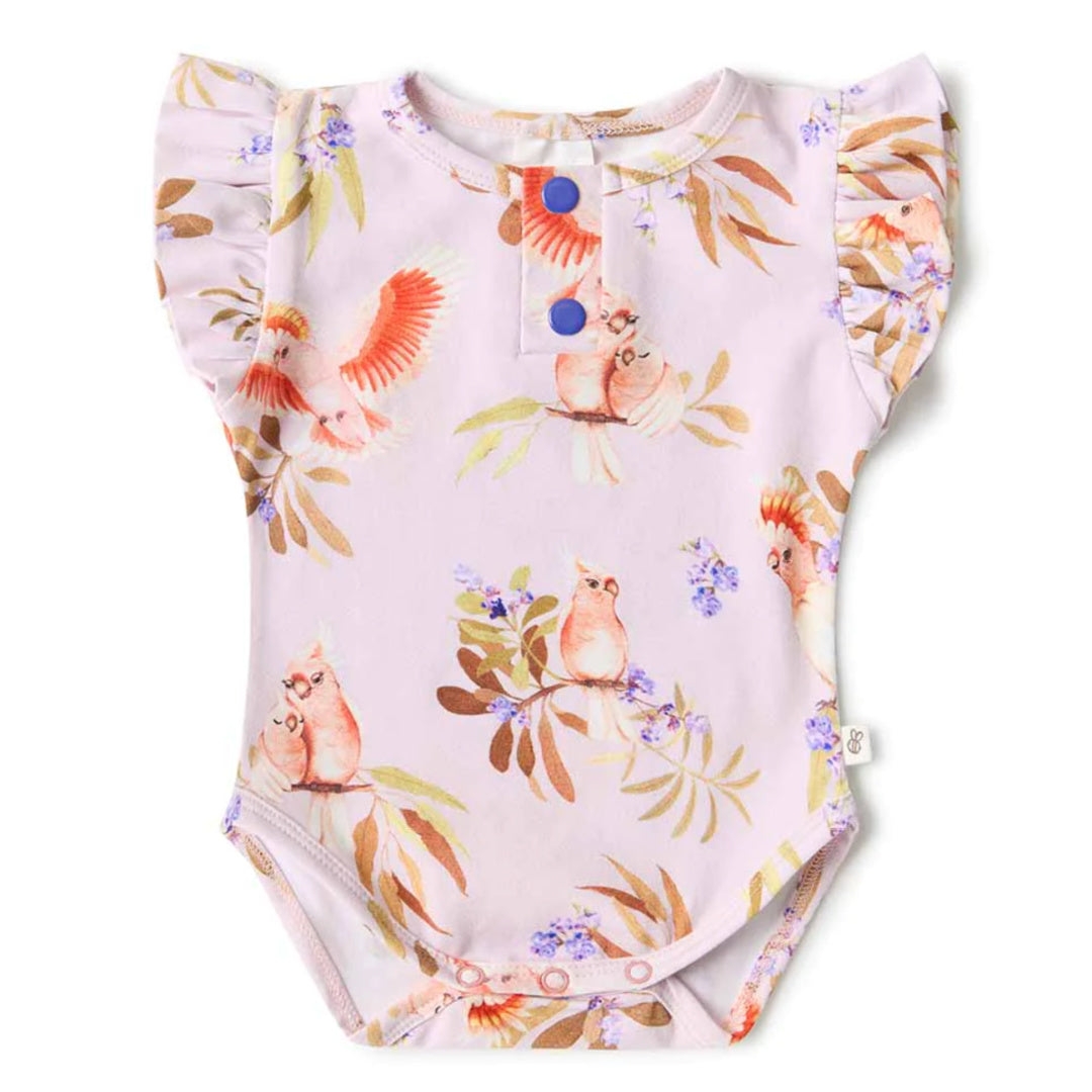 SNUGGLE HUNNY ORGANIC SHORT SLEEVE BODYSUIT WITH FRILL- MAJOR MITCHELL