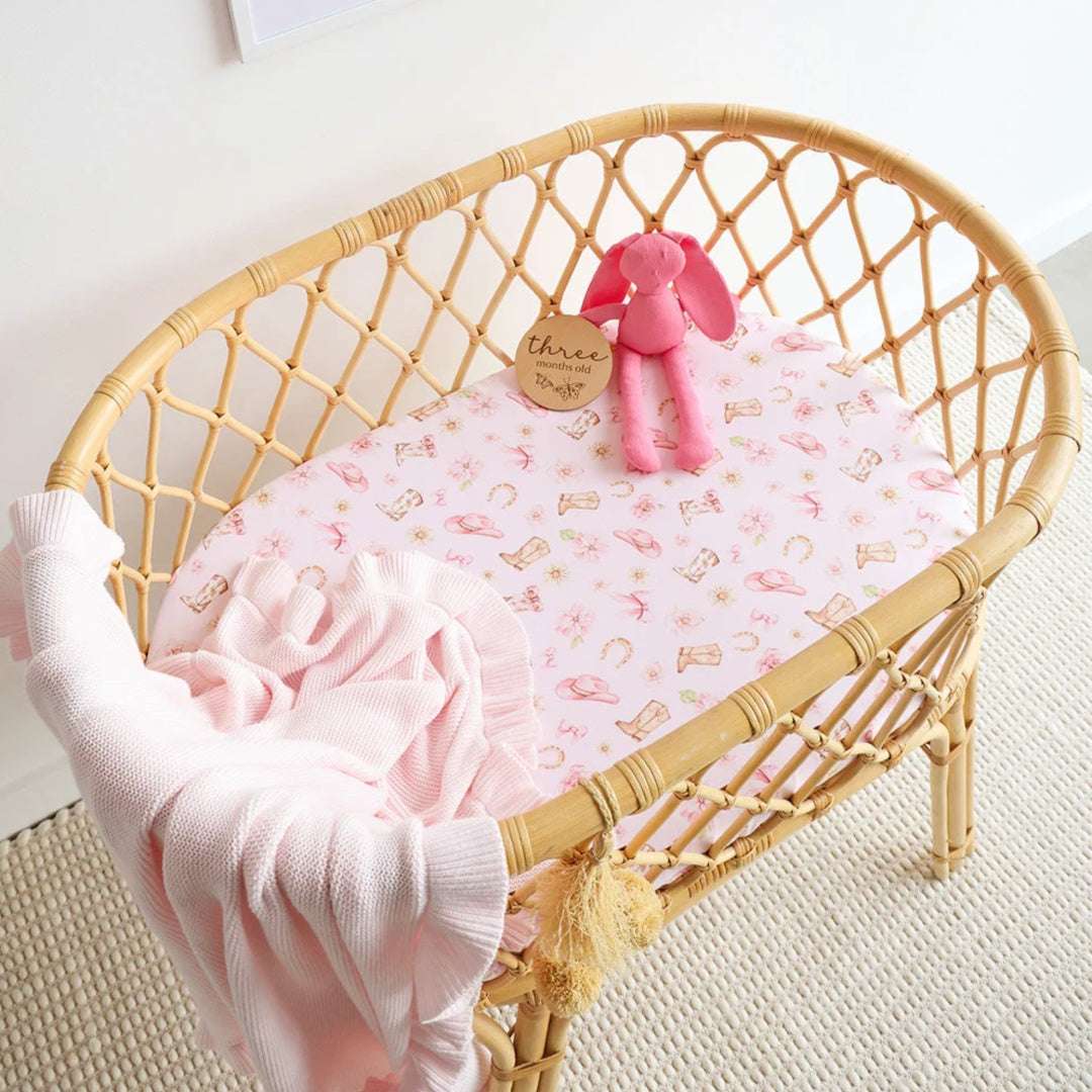 Snuggle Hunny Boots &amp; Bows Organic Bassinet Sheet / Change Pad Cover