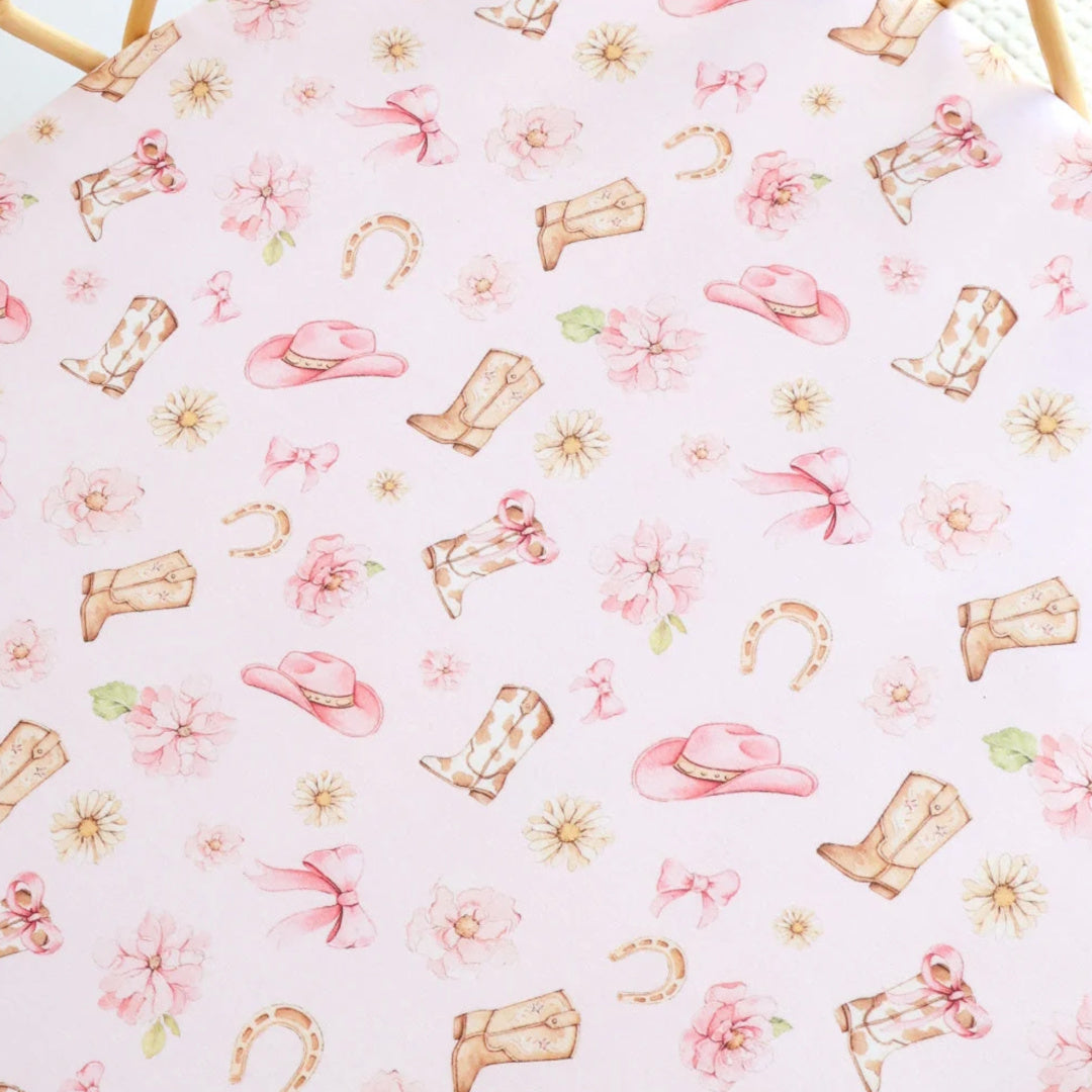 Snuggle Hunny Boots &amp; Bows Organic Bassinet Sheet / Change Pad Cover