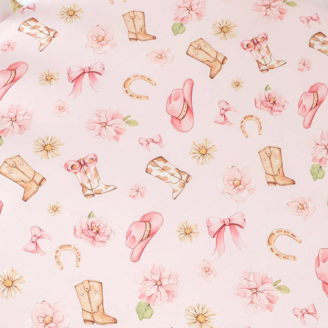 SNUGGLE HUNNY ORGANIC FITTED COT SHEET - BOOTS &amp; BOWS