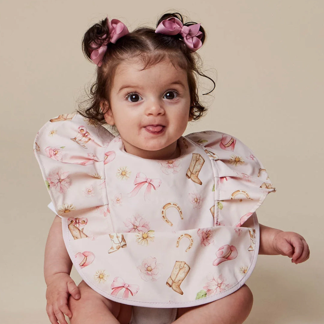 SNUGGLE HUNNY FRILL SNUGGLE BIB - BOOTS &amp; BOWS