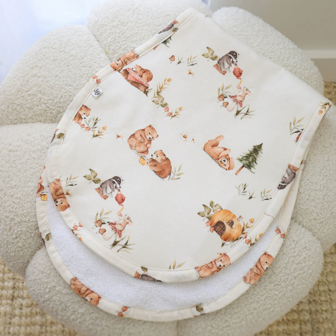 SNUGGLE HUNNY ORGANIC COTTON BURP CLOTH - BEARS