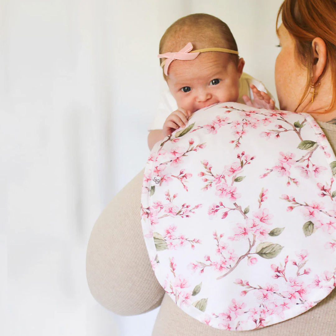 SNUGGLE HUNNY ORGANIC COTTON BURP CLOTH - CHERRY BLOSSOM