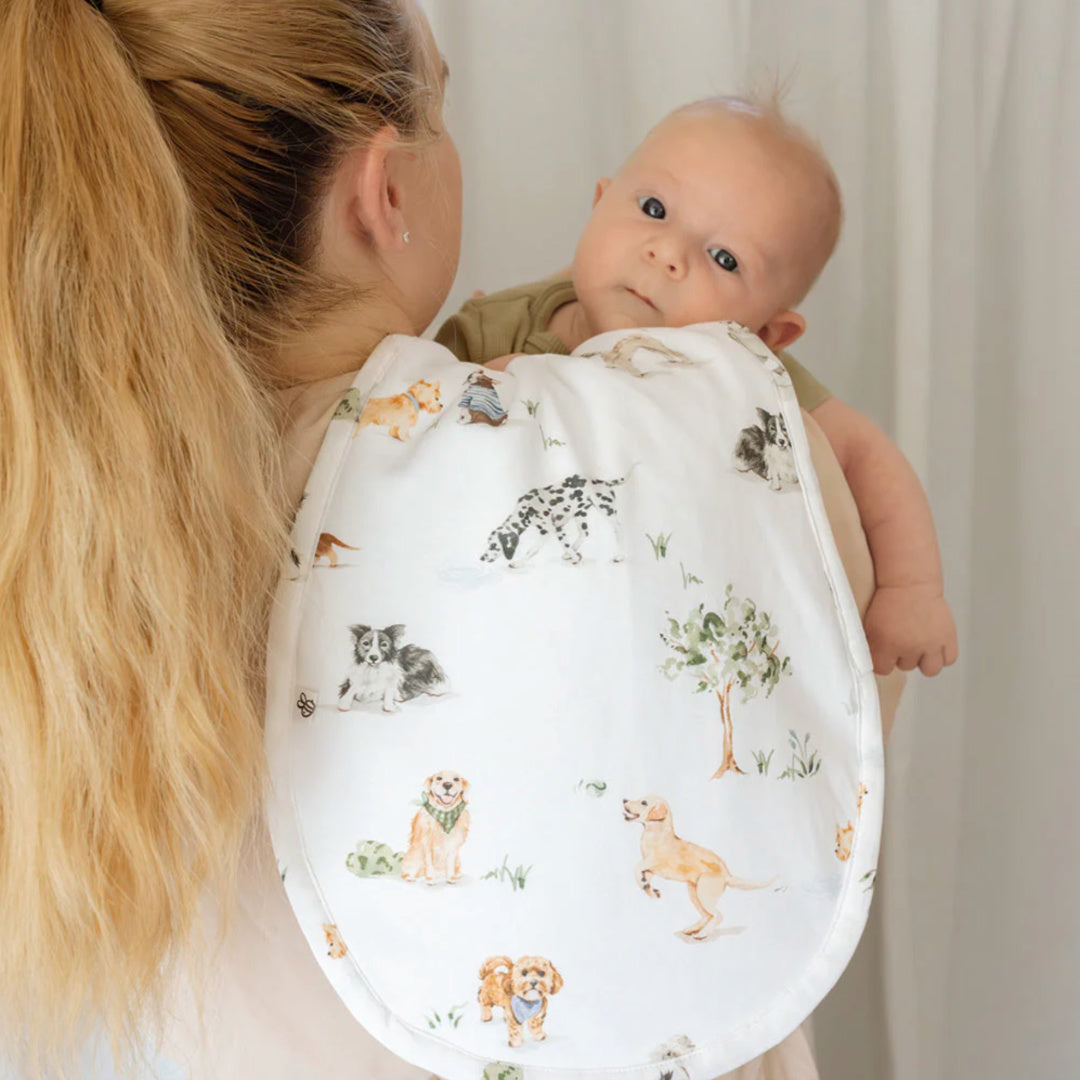 SNUGGLE HUNNY ORGANIC COTTON BURP CLOTH - DOG PARK
