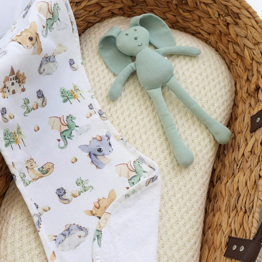 SNUGGLE HUNNY ORGANIC COTTON BURP CLOTH - DRAGON