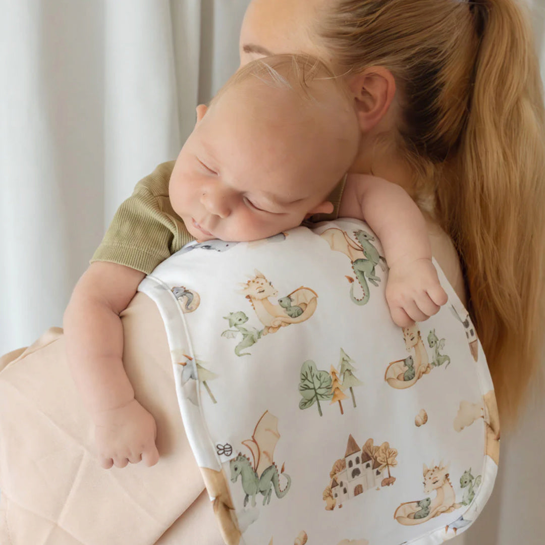 SNUGGLE HUNNY ORGANIC COTTON BURP CLOTH - DRAGON