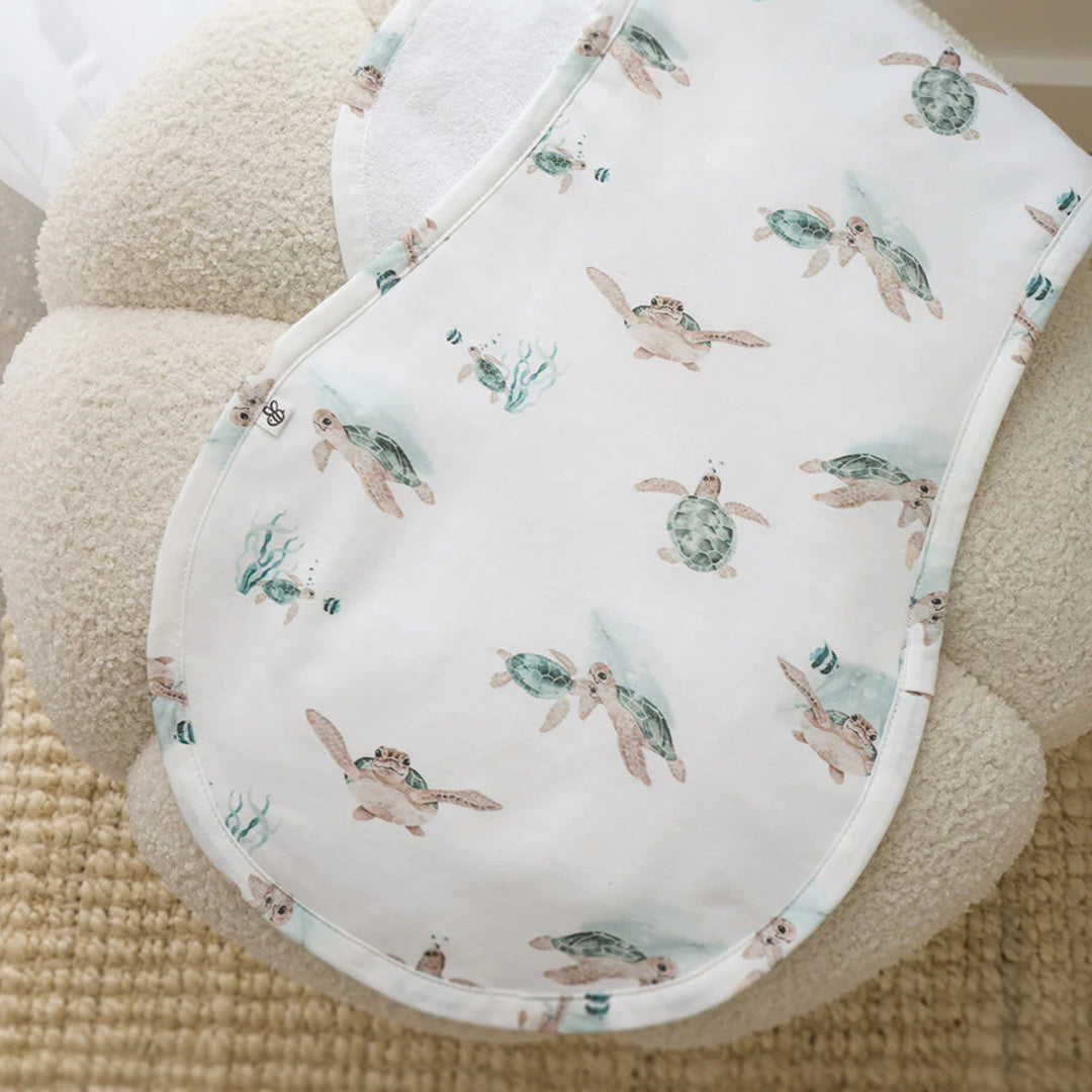 SNUGGLE HUNNY ORGANIC COTTON BURP CLOTH - TURTLE