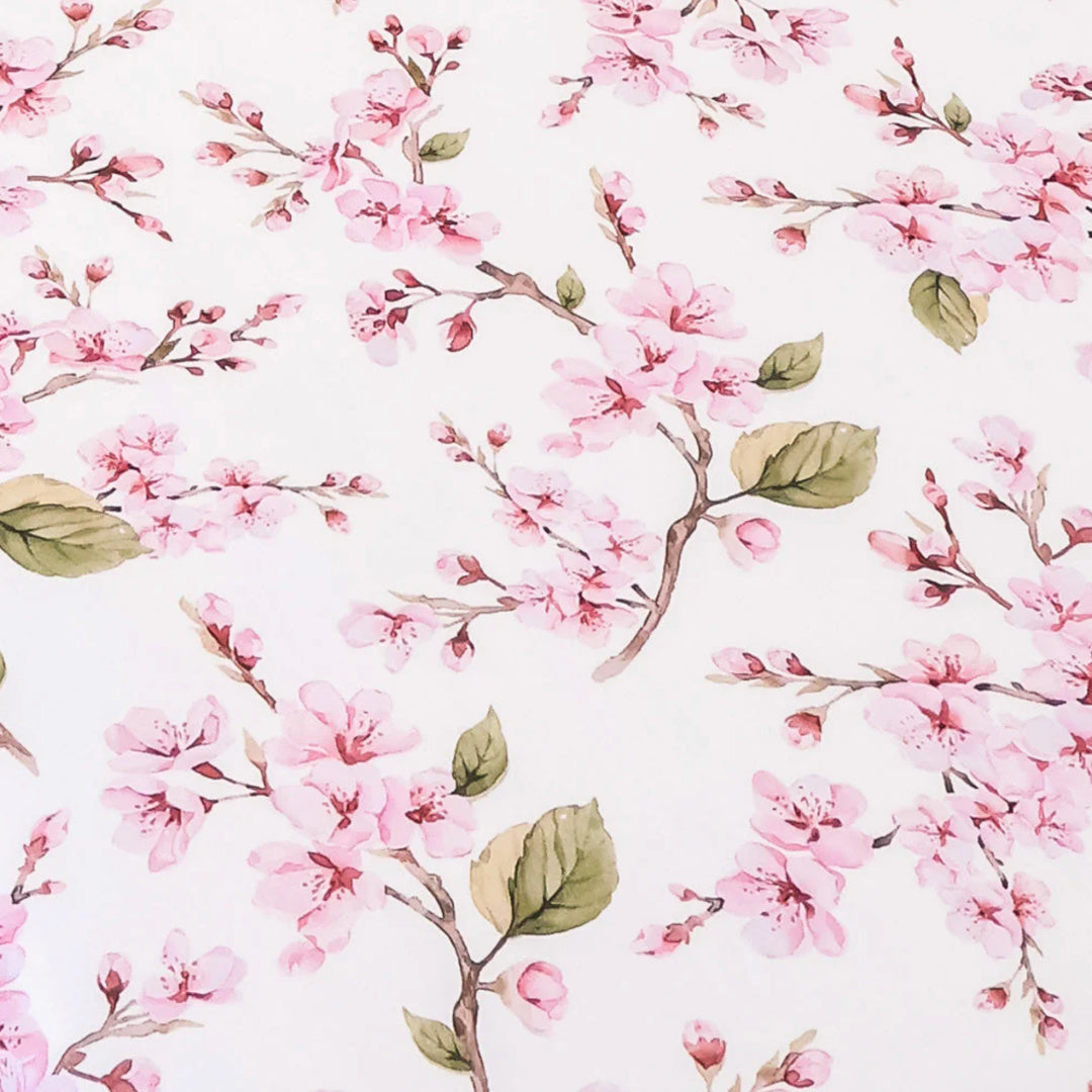 SNUGGLE HUNNY ORGANIC COTTON DOUBLE BED FITTED SHEET - CHERRY BLOSSOM