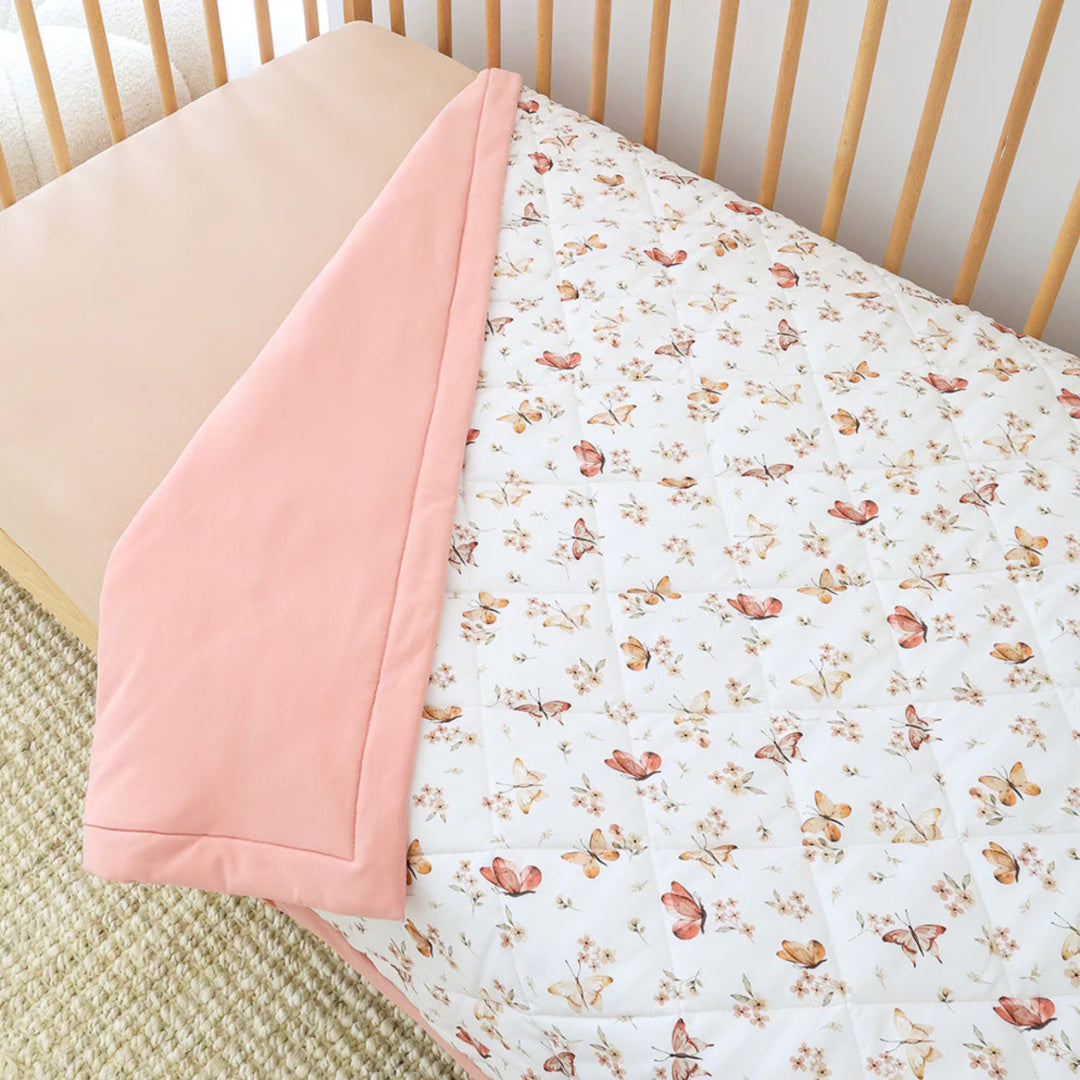 SNUGGLE HUNNY ORGANIC COTTON COT COMFORTER - BUTTERFLY