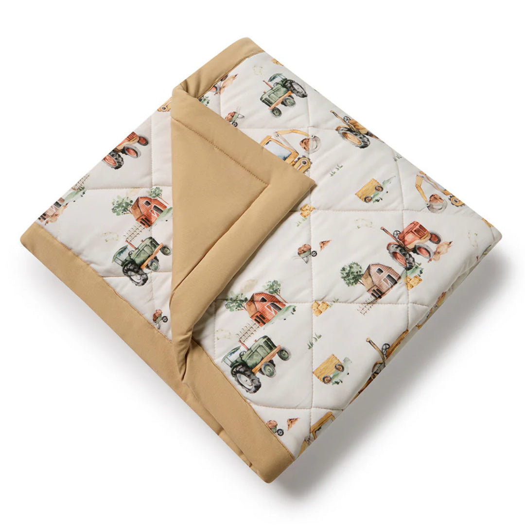 SNUGGLE HUNNY ORGANIC COTTON COT COMFORTER - DIGGERS &amp; TRACTORS