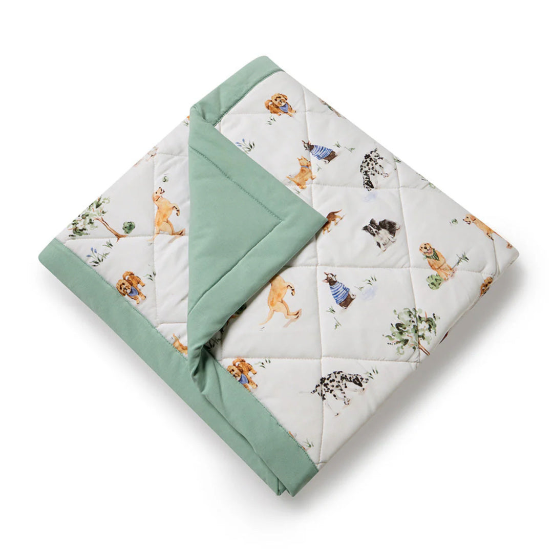 SNUGGLE HUNNY ORGANIC COTTON COT COMFORTER - DOG PARK