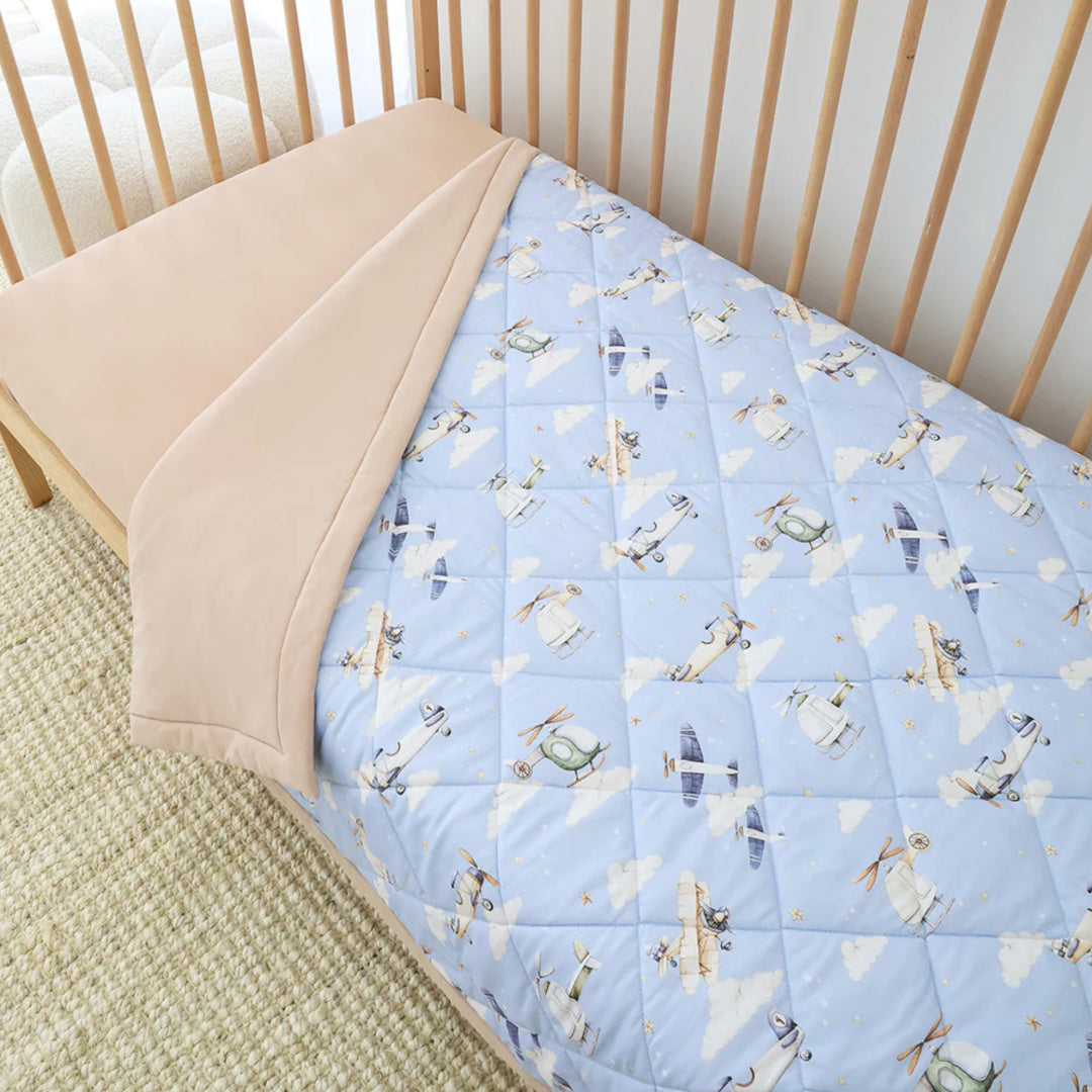 SNUGGLE HUNNY ORGANIC COTTON COT COMFORTER - TAKING FLIGHT