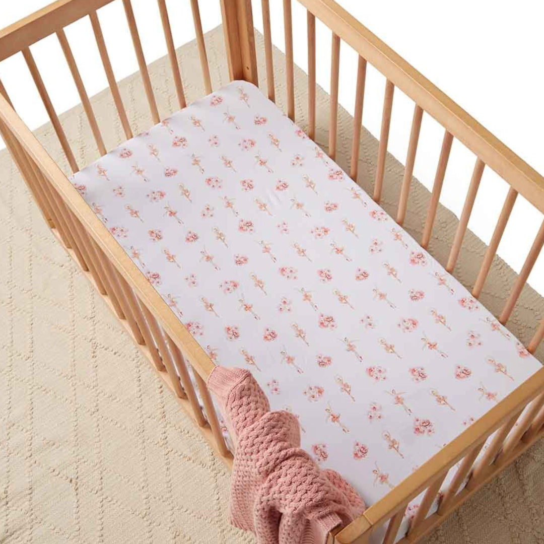 SNUGGLE HUNNY FITTED COT SHEET - BALLERINA