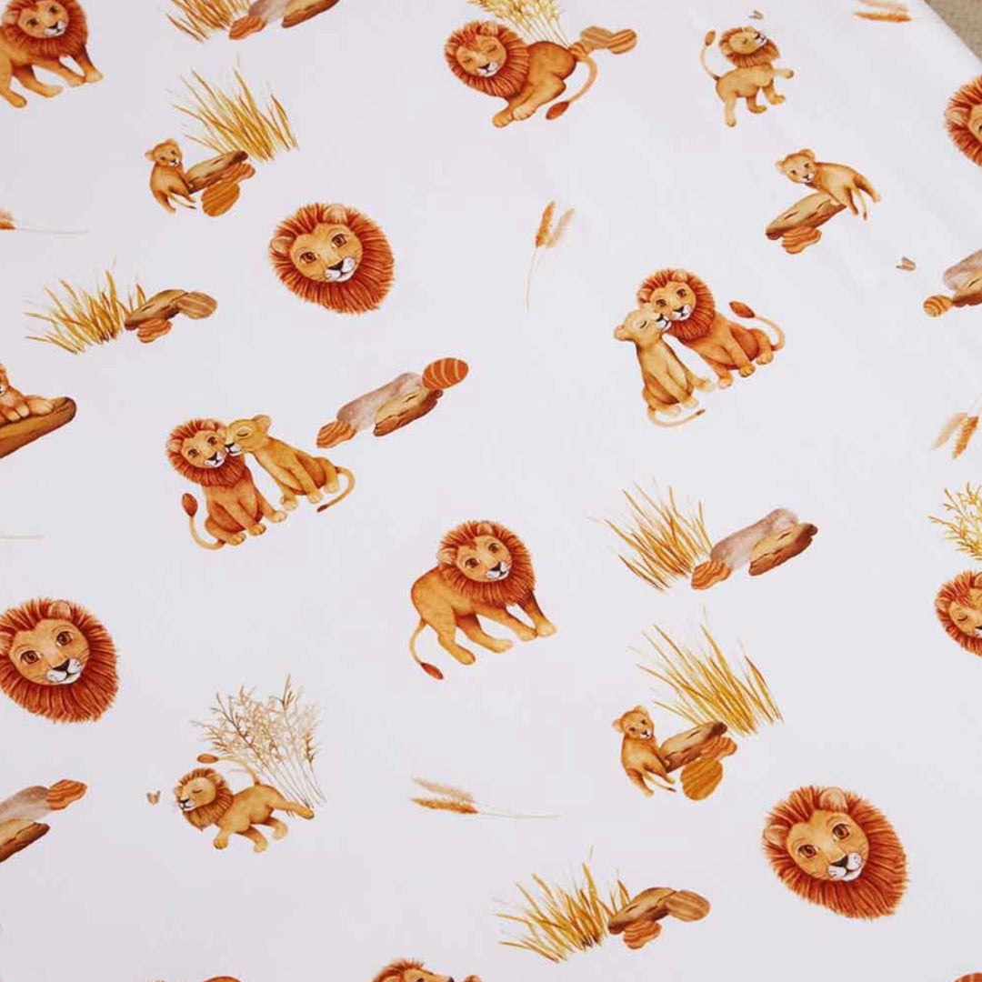 SNUGGLE HUNNY ORGANIC FITTED COT SHEET - LION