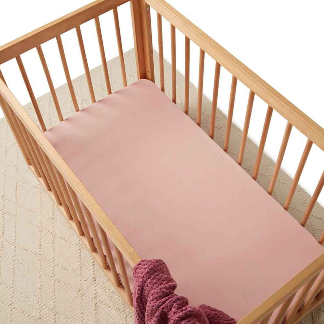 SNUGGLE HUNNY ORGANIC FITTED COT SHEET - LULLABY PINK