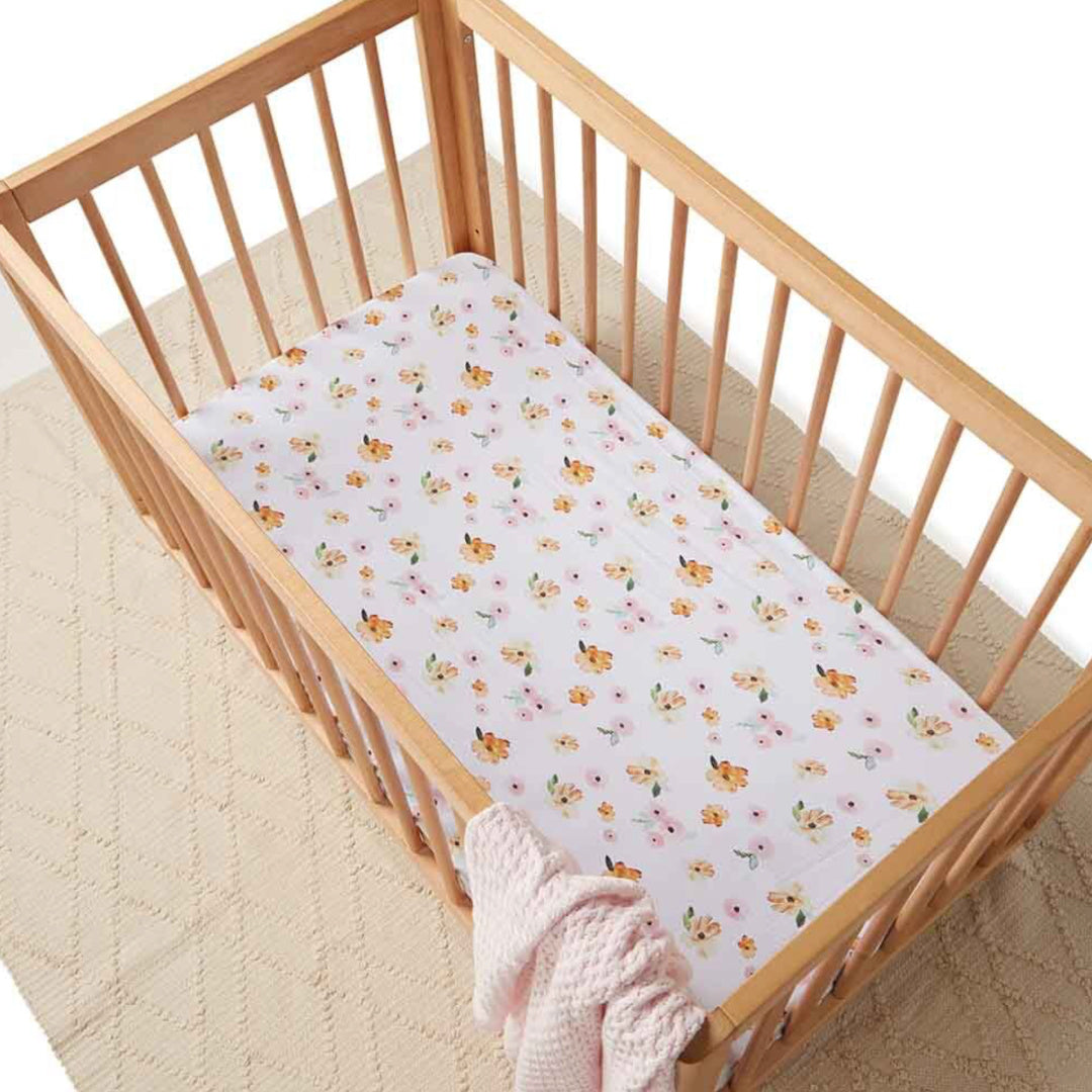 SNUGGLE HUNNY FITTED COT SHEET - POPPY