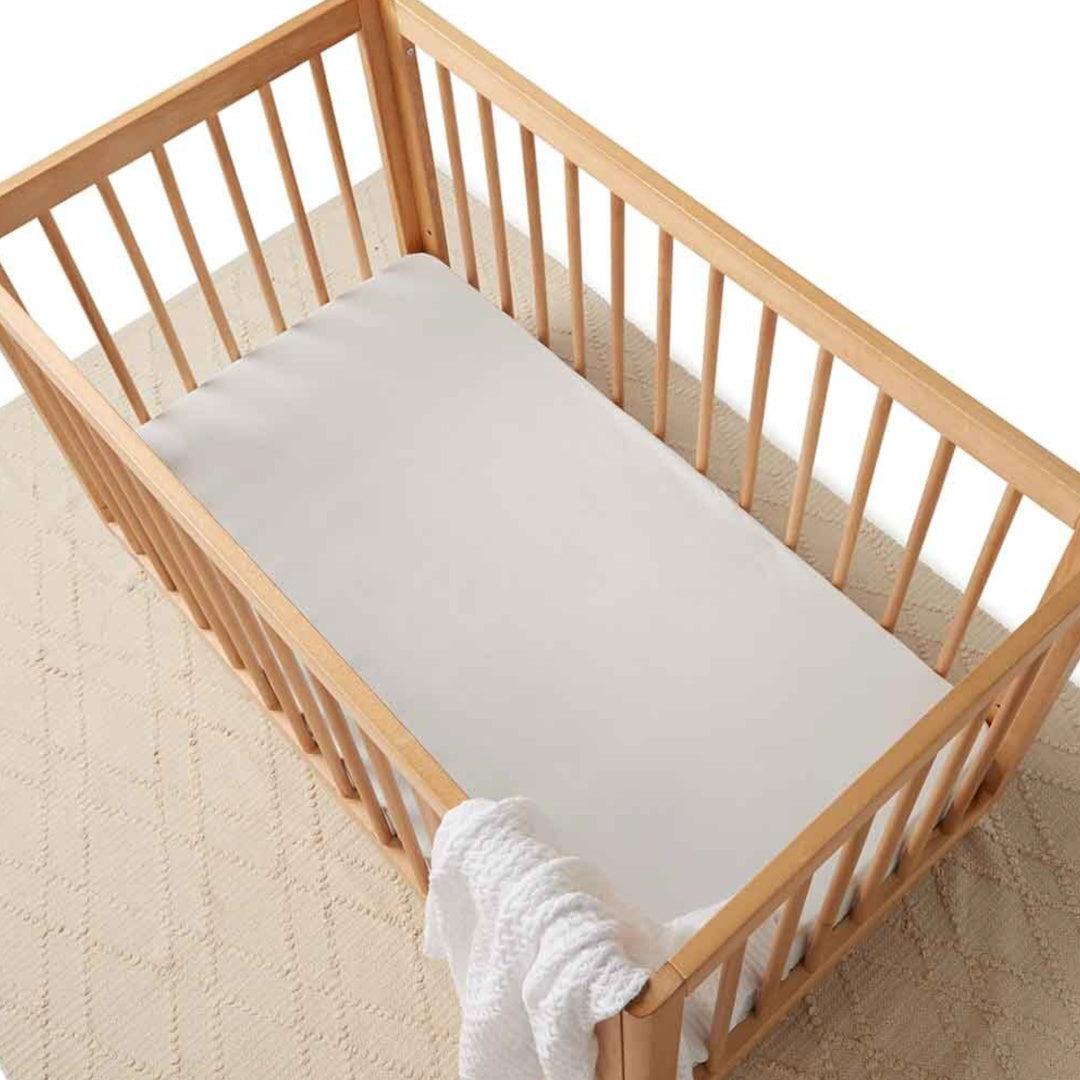 SNUGGLE HUNNY FITTED COT SHEET - STONE