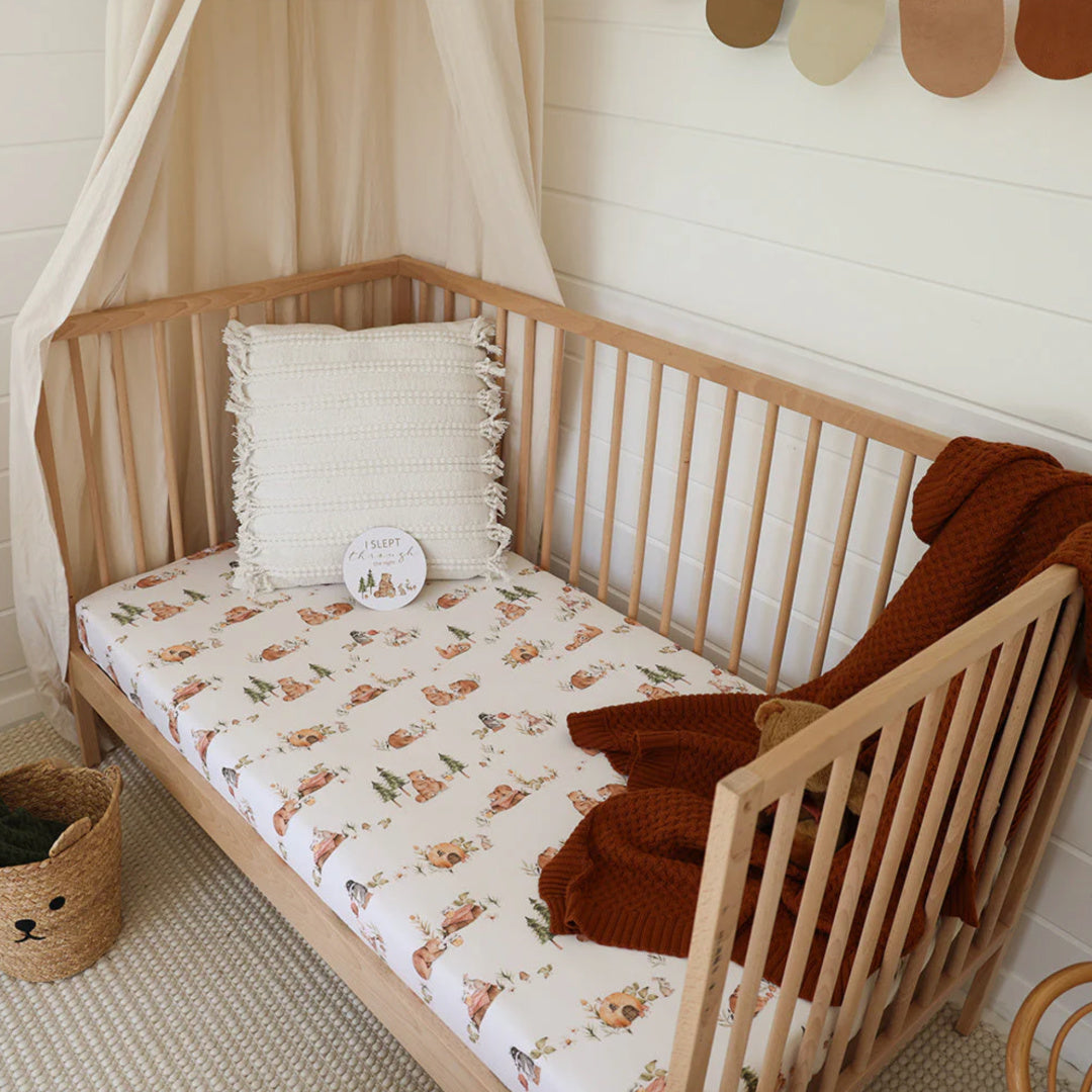 SNUGGLE HUNNY ORGANIC FITTED COT SHEET - BEARS