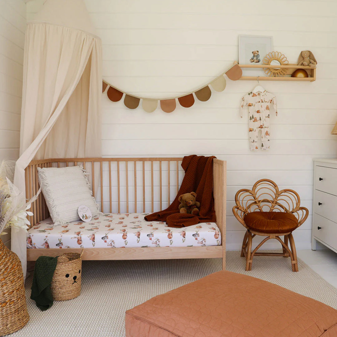 SNUGGLE HUNNY ORGANIC FITTED COT SHEET - BEARS