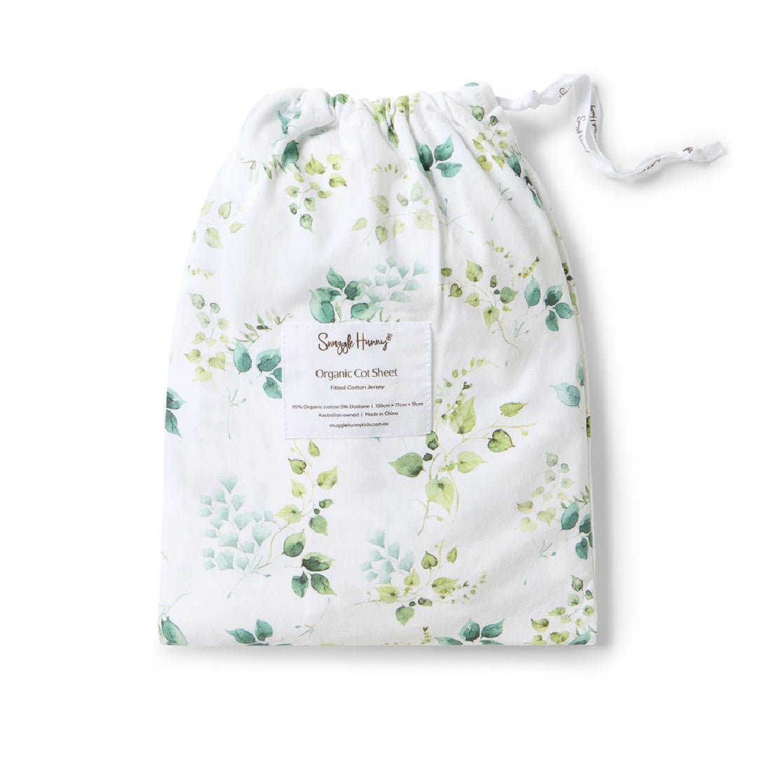 SNUGGLE HUNNY ORGANIC FITTED COT SHEET - EDEN