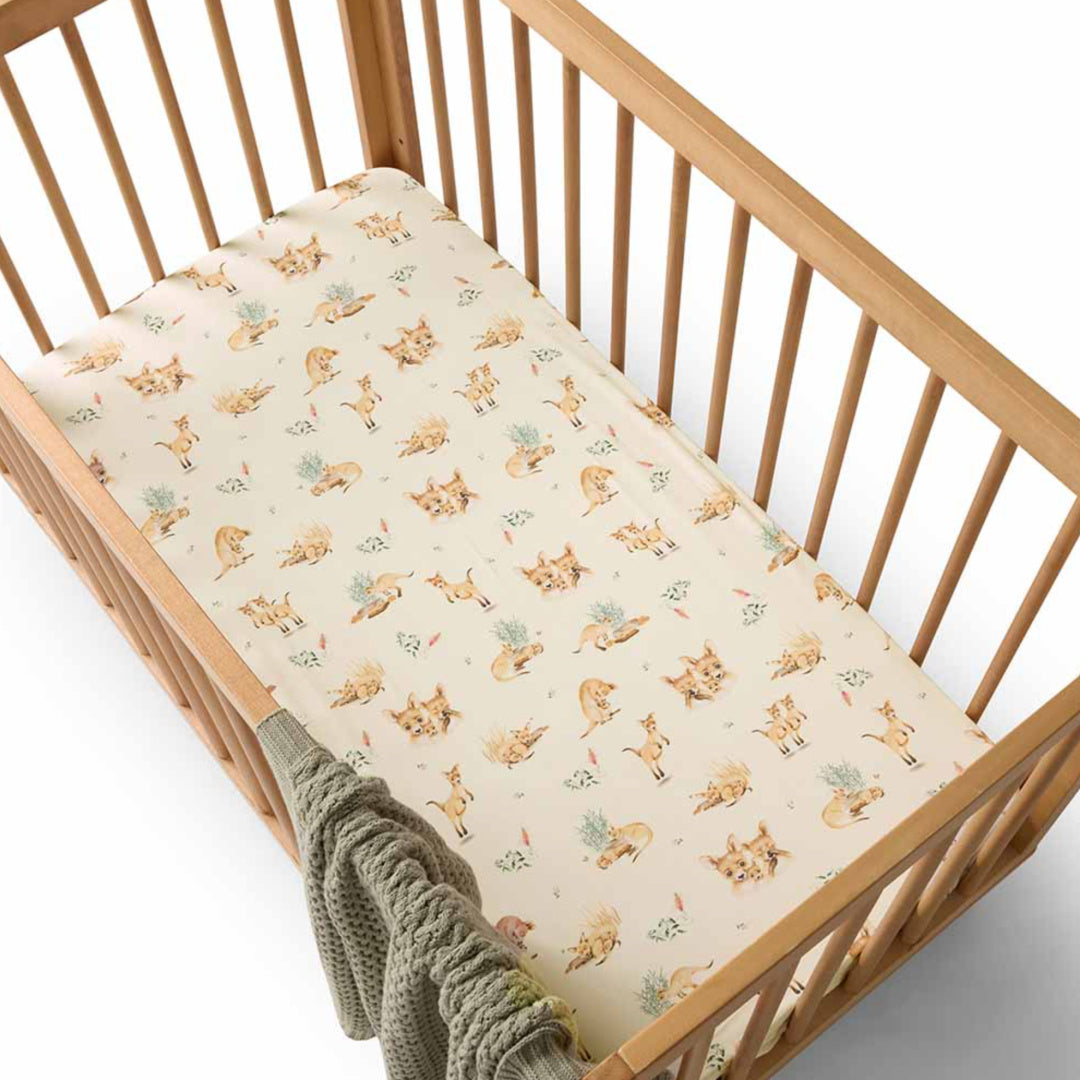 SNUGGLE HUNNY ORGANIC FITTED COT SHEET - KANGA