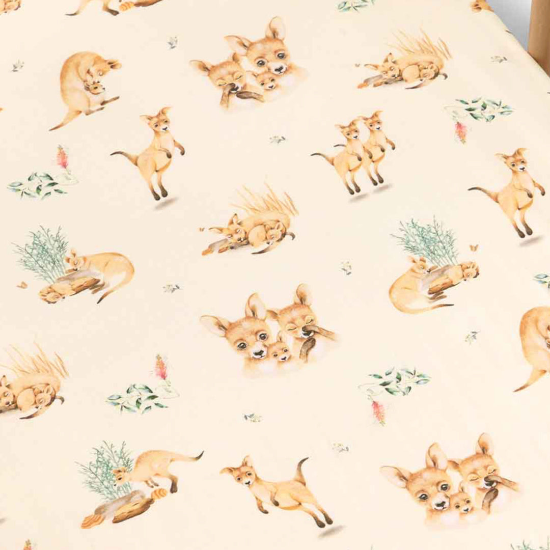 SNUGGLE HUNNY ORGANIC FITTED COT SHEET - KANGA