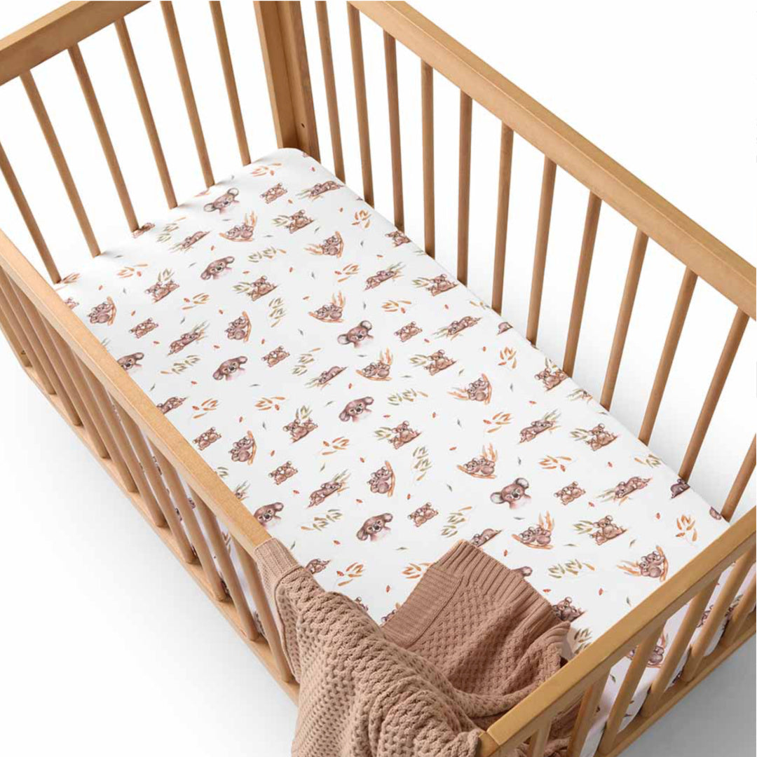 SNUGGLE HUNNY ORGANIC FITTED COT SHEET - KOALA