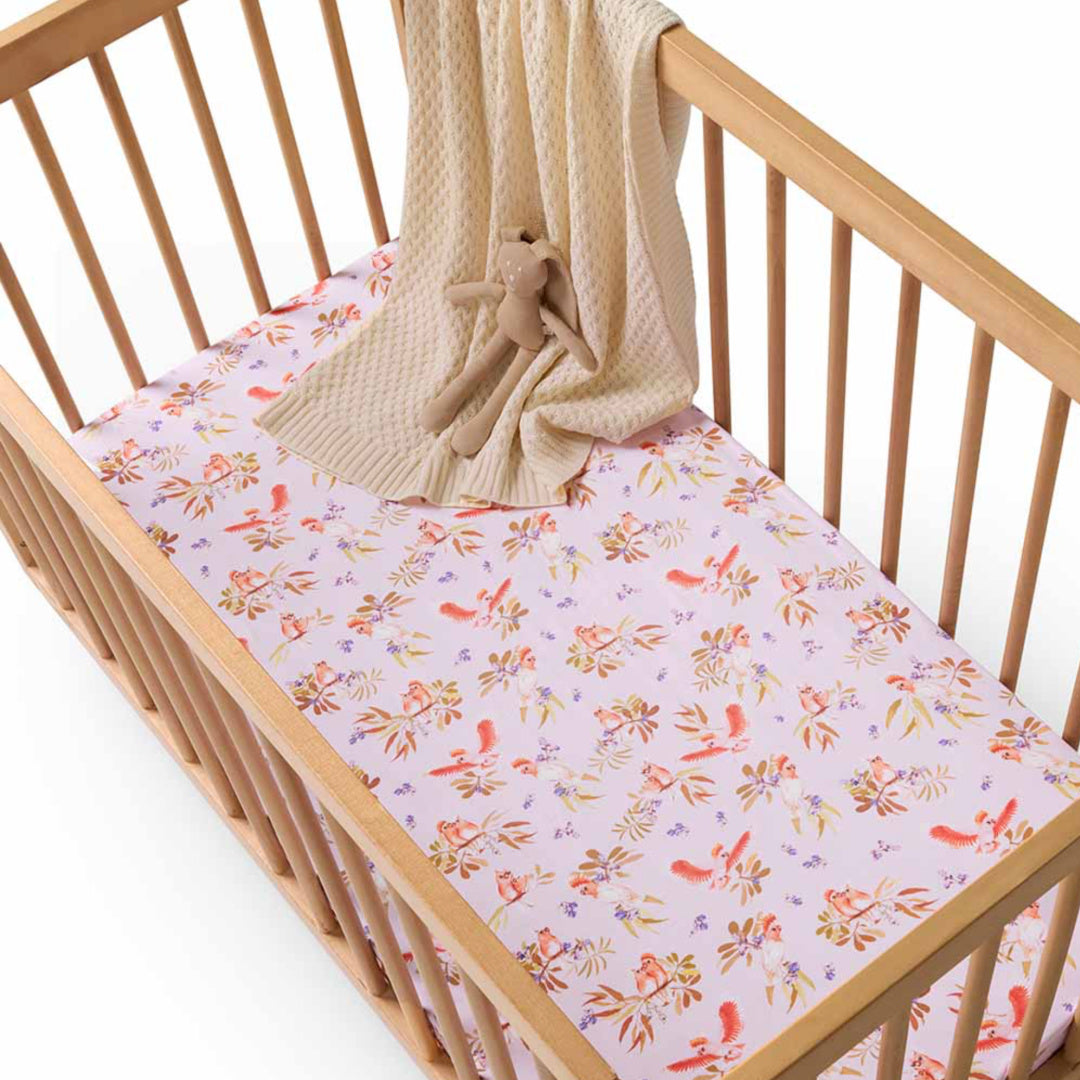 SNUGGLE HUNNY ORGANIC FITTED COT SHEET - MAJOR MITCHELL