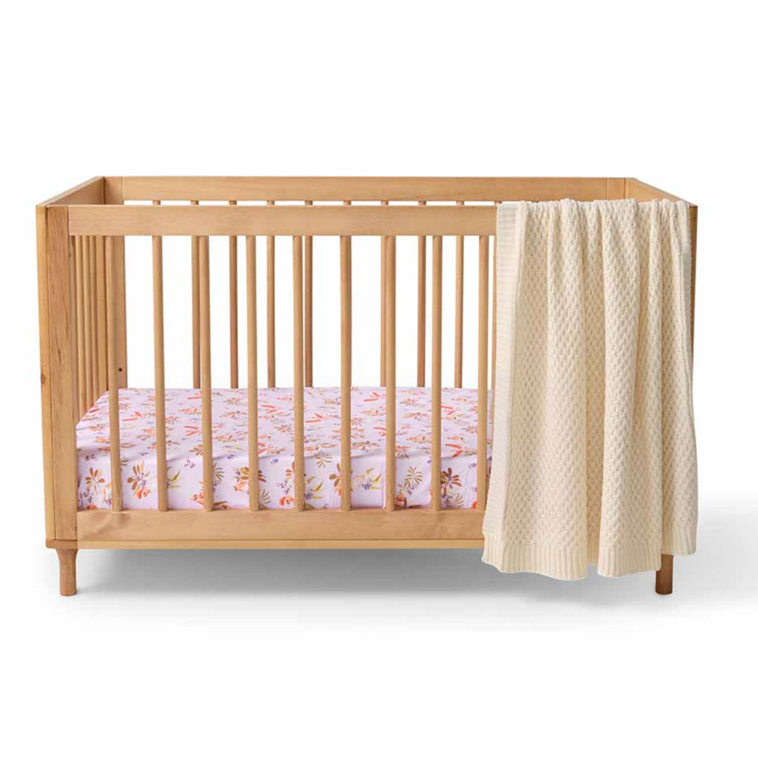 SNUGGLE HUNNY ORGANIC FITTED COT SHEET - MAJOR MITCHELL