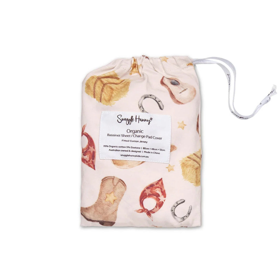 Snuggle Hunny Cowboys Organic Bassinet Sheet / Change Pad Cover