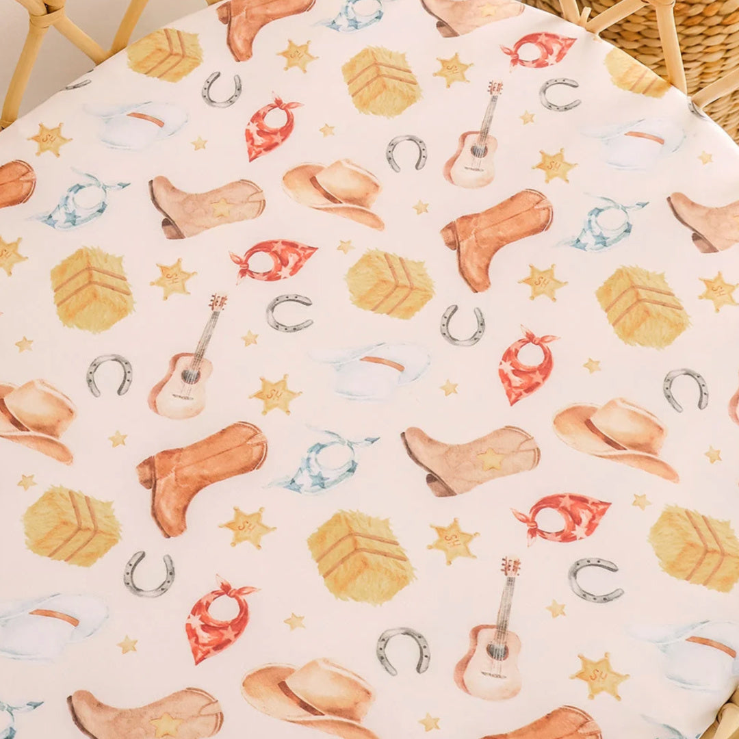 Snuggle Hunny Cowboys Organic Bassinet Sheet / Change Pad Cover