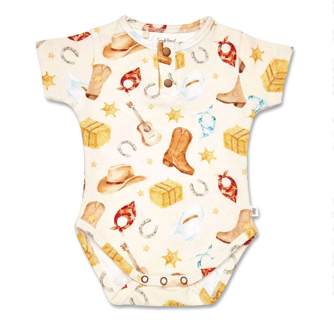 Snuggle Hunny Cowboys Short Sleeve Organic Bodysuit