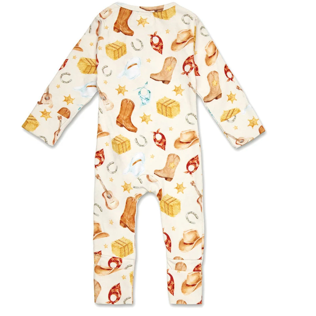 Snuggle Hunny Cowboys Organic Snugglesuit Convertible Romper
