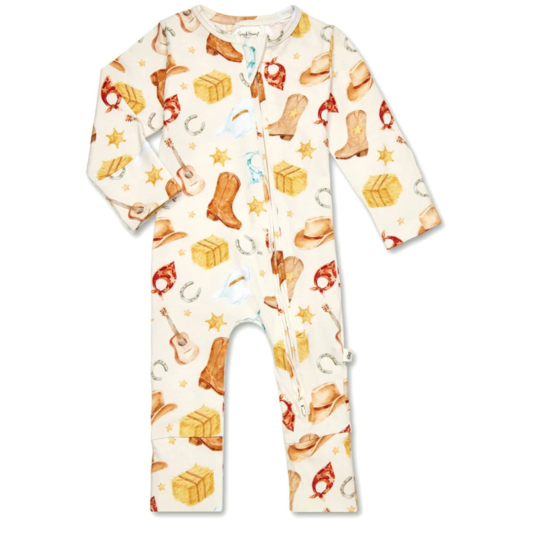 Snuggle Hunny Cowboys Organic Snugglesuit Convertible Romper
