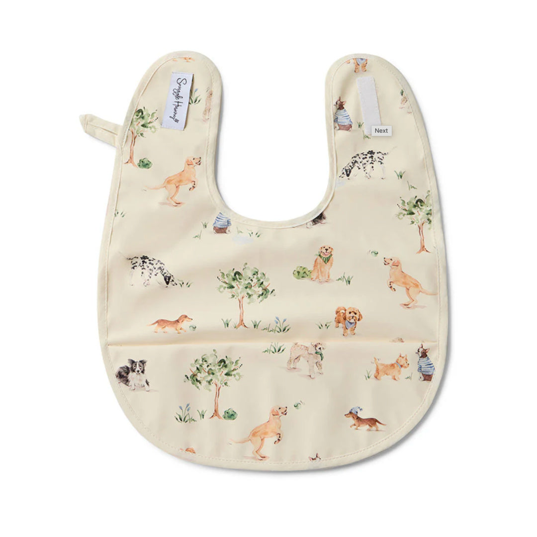 SNUGGLE HUNNY WATERPROOF BABY BIB - DOG PARK