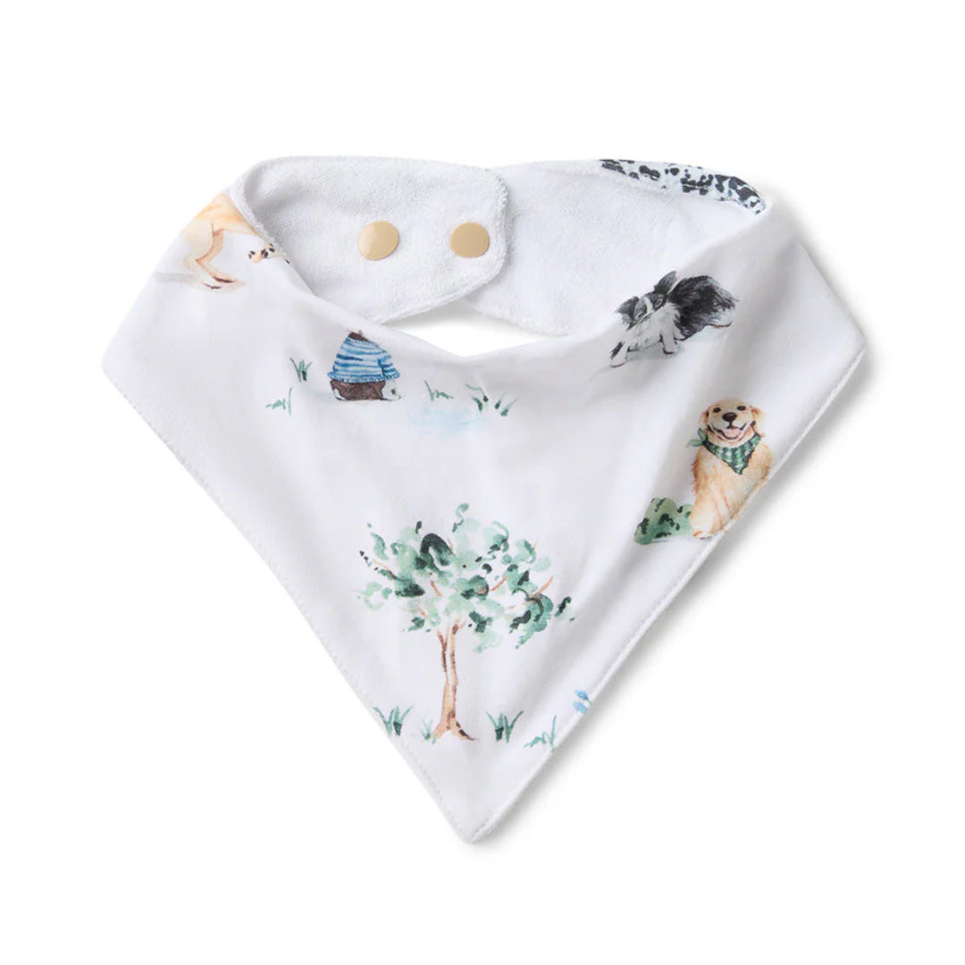 SNUGGLE HUNNY ORGANIC DRIBBLE BIB - DOG PARK