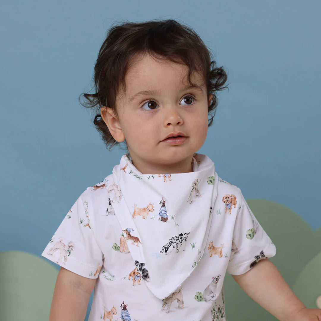 SNUGGLE HUNNY ORGANIC DRIBBLE BIB - DOG PARK