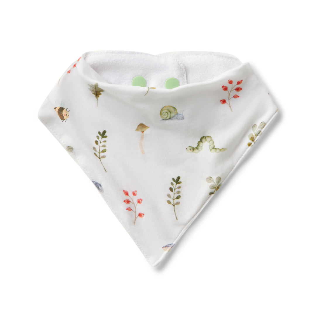 SNUGGLE HUNNY ORGANIC DRIBBLE BIB - GARDEN FRIENDS