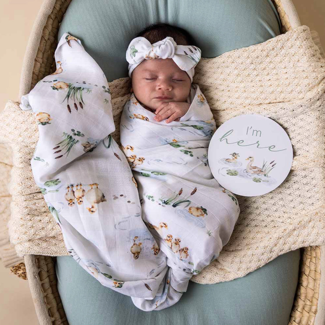 SNUGGLE HUNNY ORGANIC MUSLIN WRAP - DUCK POND