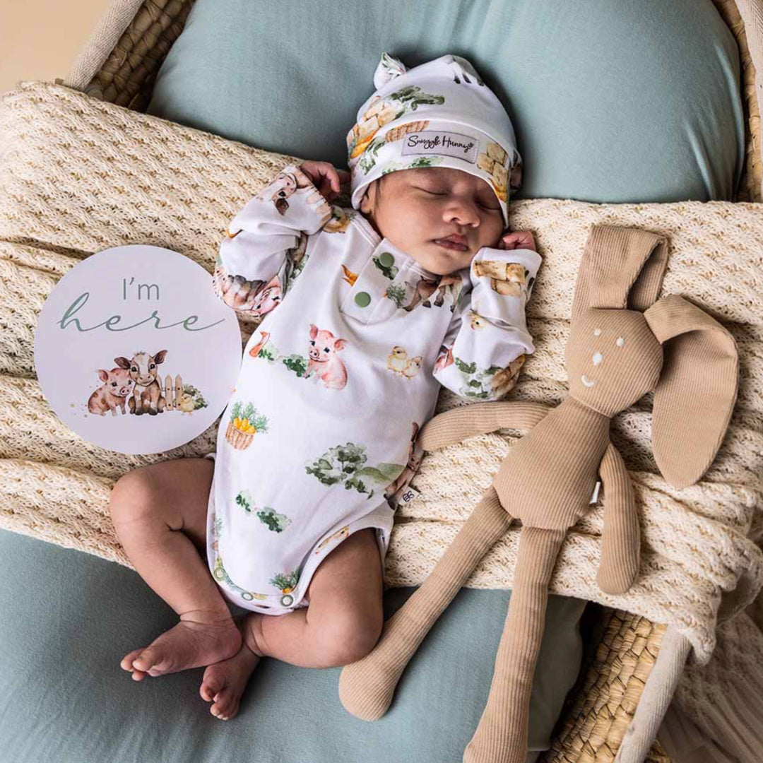 SNUGGLE HUNNY REVERSIBLE MILESTONE CARDS - FARM &amp; MINT