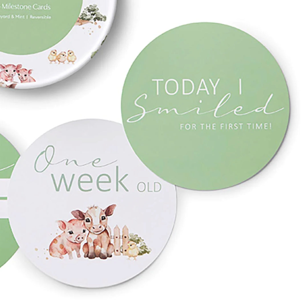SNUGGLE HUNNY REVERSIBLE MILESTONE CARDS - FARM &amp; MINT