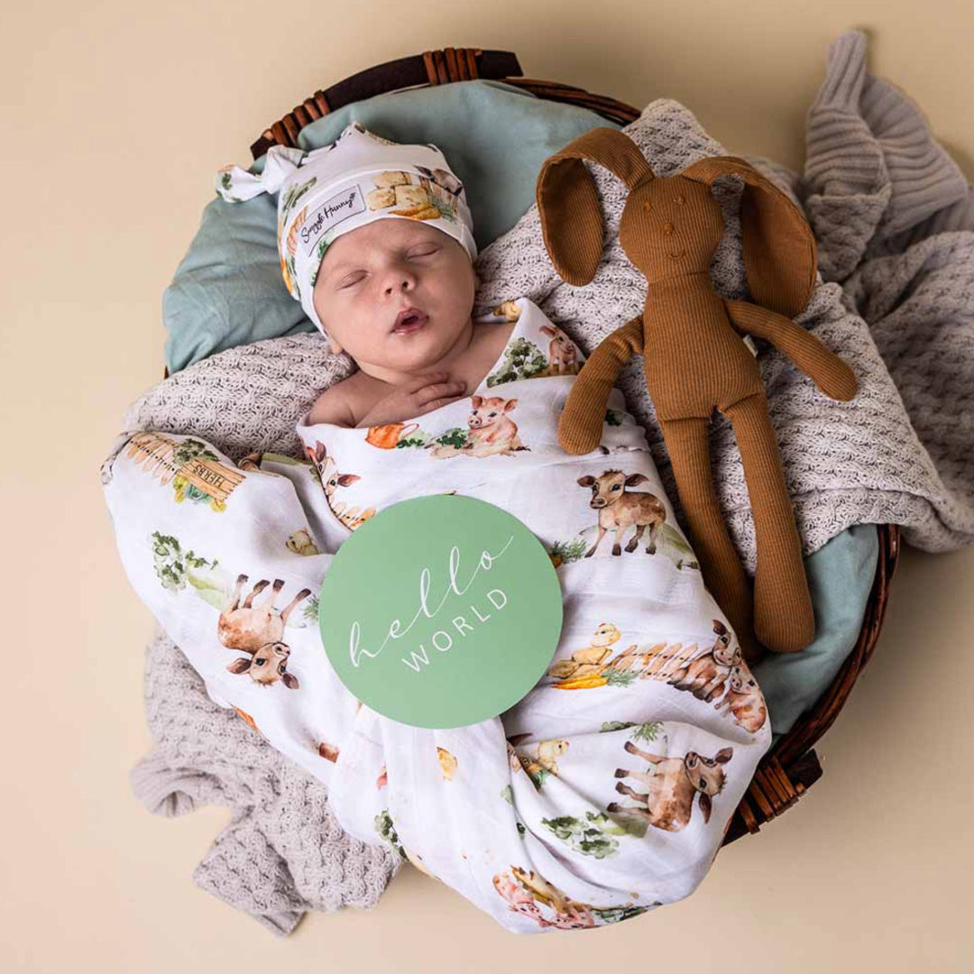 SNUGGLE HUNNY REVERSIBLE MILESTONE CARDS - FARM &amp; MINT